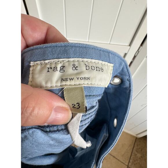 Rag & Bone Womens Shorts Sz 23 Slim Fit High Rise Powder Blue Cotton - Picture 8 of 10